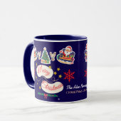 Gepersonaliseerde Merry Christmas Santa Sleigh Mok (Voorkant links)