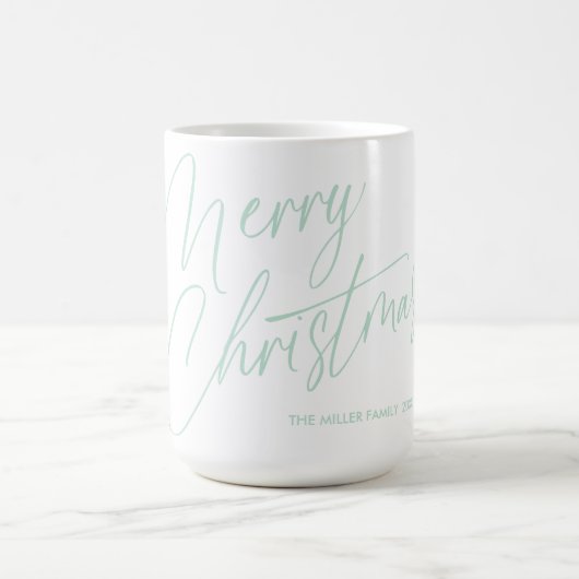 Gepersonaliseerde Merry Christmas Script Mok | Cus (Center)