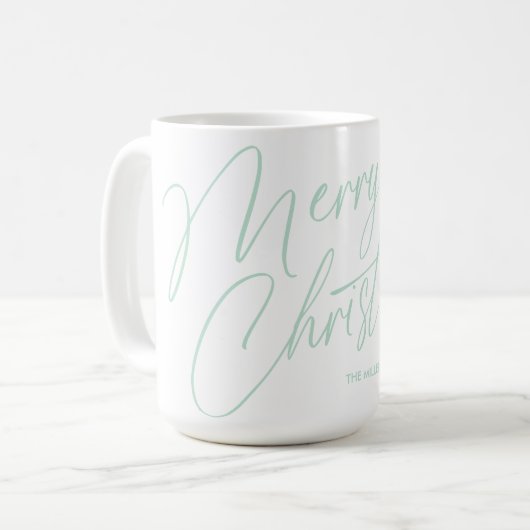 Gepersonaliseerde Merry Christmas Script Mok | Cus (Voorkant links)