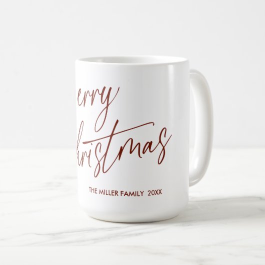 Gepersonaliseerde Merry Christmas Script Mok | Cus (Voorkant rechts)