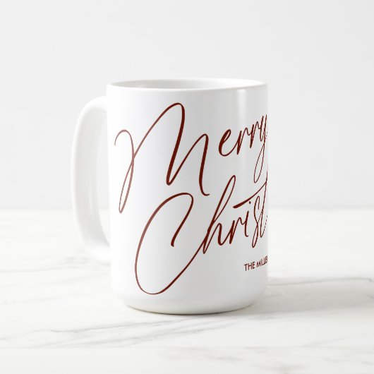 Gepersonaliseerde Merry Christmas Script Mok | Cus (Voorkant links)