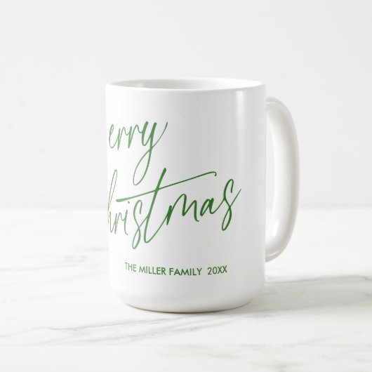 Gepersonaliseerde Merry Christmas Script Mok | Cus (Voorkant rechts)