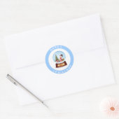 Gepersonaliseerde Merry Christmas Snowglobe Ronde Sticker (Envelop)
