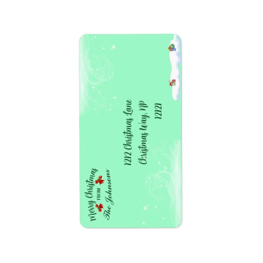 Gepersonaliseerde Merry Christmas Theme Adresetike Etiket (Voorkant)