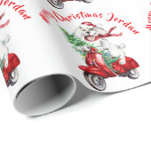 Gepersonaliseerde Merry Christmas Tree Boerderij M Cadeaupapier (Rol Hoek)