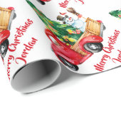 Gepersonaliseerde Merry Christmas Tree Boerderij T Cadeaupapier (Rol Hoek)