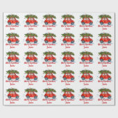 Gepersonaliseerde Merry Christmas Tree Boerderij T Cadeaupapier (Vlak)