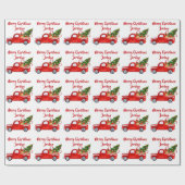 Gepersonaliseerde Merry Christmas Tree Boerderij T Cadeaupapier (Vlak)