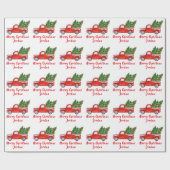 Gepersonaliseerde Merry Christmas Tree Boerderij T Cadeaupapier (Vlak)