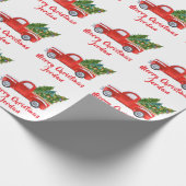 Gepersonaliseerde Merry Christmas Tree Boerderij T Cadeaupapier (Hoek)