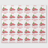 Gepersonaliseerde Merry Christmas Tree Boerderij T Cadeaupapier (Vlak)