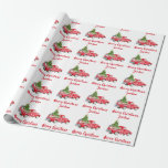 Gepersonaliseerde Merry Christmas Tree Boerderij T Cadeaupapier<br><div class="desc">Gepersonaliseerde Merry Christmas Animals Boerderij Truck Wrapping Papier.</div>