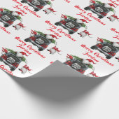 Gepersonaliseerde Merry Christmas Tree Boerderij T Cadeaupapier (Hoek)