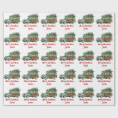 Gepersonaliseerde Merry Christmas Tree Boerderij T Cadeaupapier (Vlak)