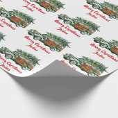 Gepersonaliseerde Merry Christmas Tree Boerderij T Cadeaupapier (Hoek)