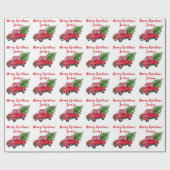 Gepersonaliseerde Merry Christmas Tree Boerderij T Cadeaupapier (Vlak)