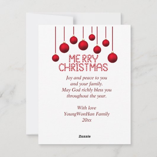 Gepersonaliseerde Merry Christmas Tree Kaart (Achterkant)