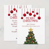Gepersonaliseerde Merry Christmas Tree Kaart (Voorkant / Achterkant)
