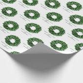 Gepersonaliseerde Merry Christmas Waterverf Krans Cadeaupapier (Hoek)