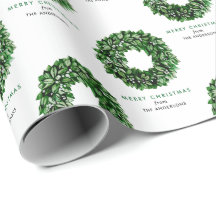 Gepersonaliseerde Merry Christmas Waterverf Krans