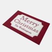 Gepersonaliseerde Merry Christmas Welkom Deurmat R (Schuin)