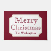 Gepersonaliseerde Merry Christmas Welkom Deurmat R (Voorkant)