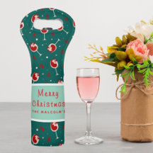 Gepersonaliseerde Merry Christmas Wine Tas