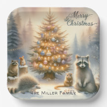 Gepersonaliseerde Merry Christmas Woodland Animals