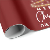 Gepersonaliseerde Merry Gold Tree Red Cadeaupapier (Rol Hoek)