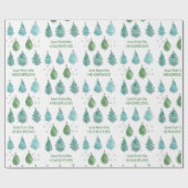 Gepersonaliseerde Merry Green Pine Trees Cadeaupapier (Vlak)