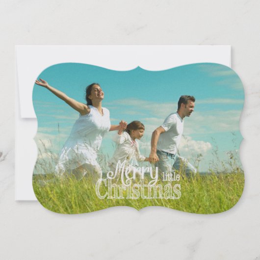 Gepersonaliseerde Merry Little Kerstred White Feestdagenkaart (Voorkant)
