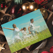 Gepersonaliseerde Merry Little Kerstred White Feestdagenkaart