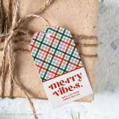 Gepersonaliseerde Merry Vibes Christmas Gift Label Cadeaulabel