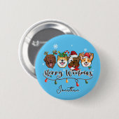 Gepersonaliseerde Merry Woofmas Button (Voorkant /achterkant)