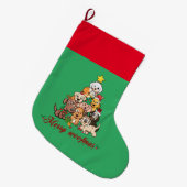 Gepersonaliseerde Merry Woofmas Grote Kerstsok (Voorkant (Hangend))