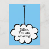 Gepersonaliseerde Message Cloud op een String Briefkaart (Voorkant)