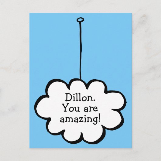 Gepersonaliseerde Message Cloud op een String Briefkaart (Voorkant)