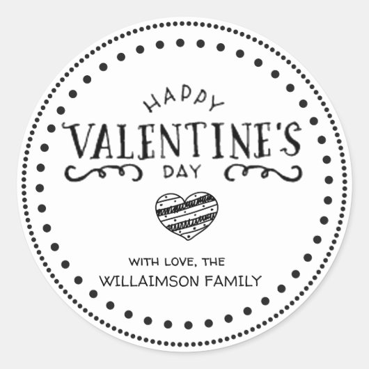 Gepersonaliseerde met de hand getekende gelukkige  ronde sticker (Voorkant)