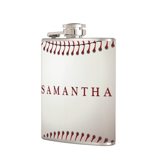 Gepersonaliseerde met honkbal gevulde maatkolf heupfles (Links)