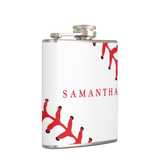 Gepersonaliseerde met honkbal gevulde maatkolf heupfles (Rechts)