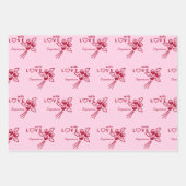 Gepersonaliseerde "met L❤️VE" rode rozen Inpakpapier Vel (Voorkant 3)