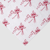 Gepersonaliseerde "met L❤️VE" rode rozen Tissuepapier (Detail)