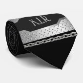 Gepersonaliseerde Metal-look met kettingen Stropdas (Opgerold)