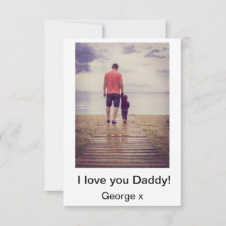 Gepersonaliseerde Metal Wallet Fotokaart voor papa Bedankkaart