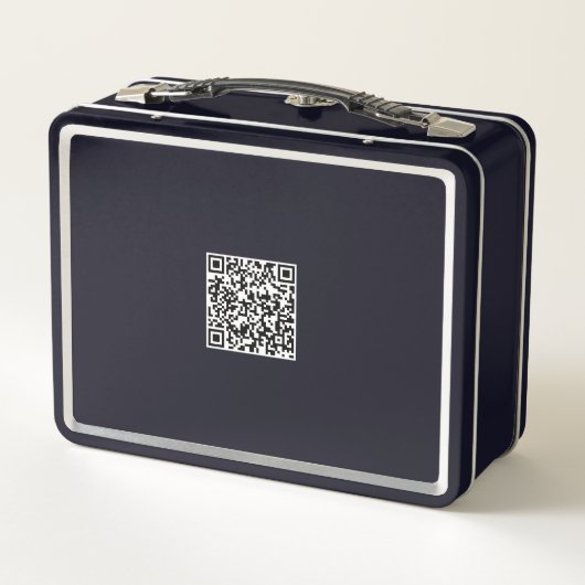 Gepersonaliseerde metalen lunchbox – QR-code en na (Achterkant)