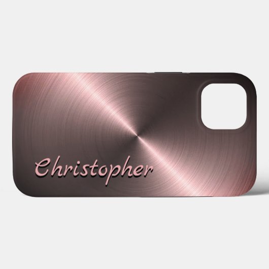 Gepersonaliseerde metalen titanium brons radiale t Case-Mate iPhone case (Achterkant (horizontaal))