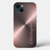 Gepersonaliseerde metalen titanium brons radiale t Case-Mate iPhone case (Achterkant)