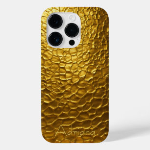 Gepersonaliseerde metalen titanium gouden radiale  Case-Mate iPhone 14 pro hoesje