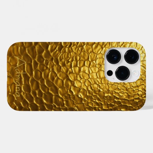 Gepersonaliseerde metalen titanium gouden radiale Case-Mate iPhone case (Achterkant (horizontaal))