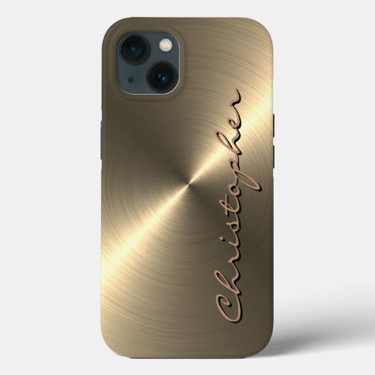 Gepersonaliseerde metalen titanium gouden radiale Case-Mate iPhone case (Achterkant)